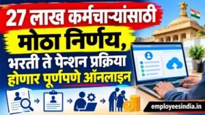 27 लाख कर्मचाऱ्यांसाठी मोठा निर्णय, भरती ते पेन्शन प्रक्रिया होणार पूर्णपणे ऑनलाइन | Employee HR Automation Update